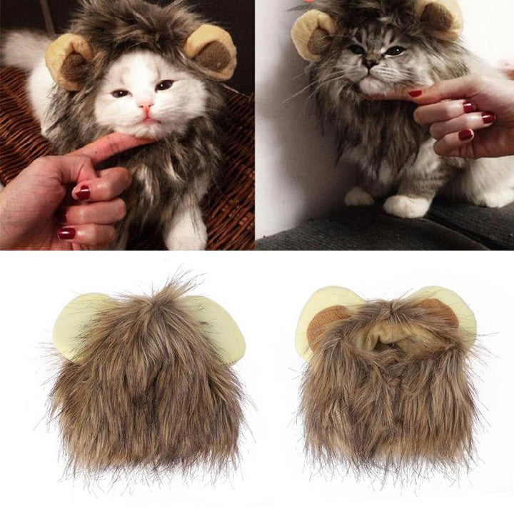 Löwenmähne Katzenkostüm aus Plüsch für einen spielerischen Look. Perfekt für Fotos und Partys.