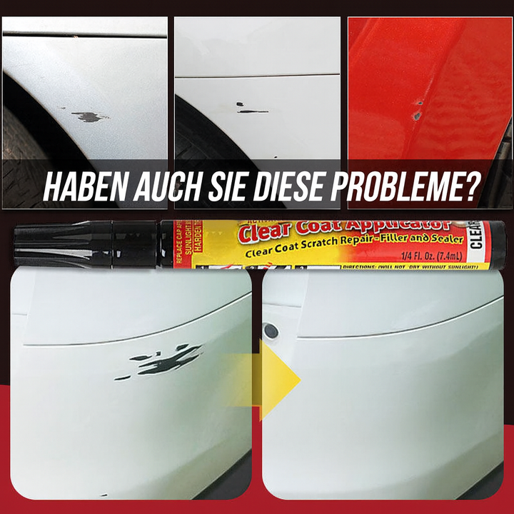 Detaillierte Ansicht des transparenten Auto Lackstifts. Ideal für schnelle Kratzer Fix und Lackschutz.
