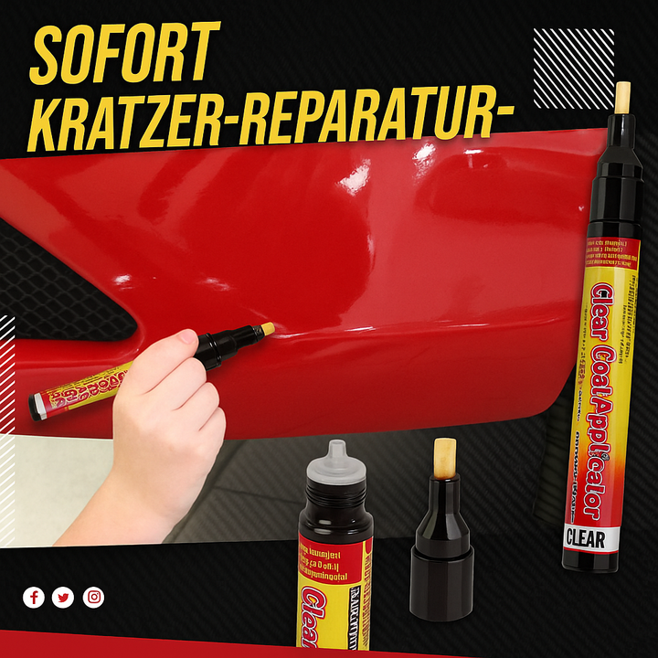 Hochwertiger Klarlackstift für Autokratzer. Schützt den Lack und sorgt für eine transparente, dauerhafte Reparatur.