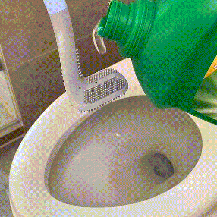 Ergonomische Toilettenbürste mit langem Griff und TPR-Borsten für einfache, gründliche und hygienische Sauberkeit.