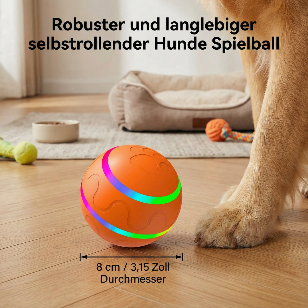 Robuster & langlebiger Hundespielball für drinnen. Selbstrollendes Interaktiv-Spielzeug für aktive Hunde.