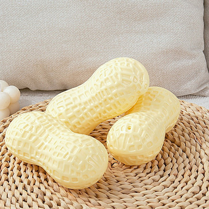 Lustiges Erdnuss Hunde-Kauspielzeug, ideal für Zahnpflege und langanhaltenden Kauspaß bei allen Hunden. Anti-Stress.