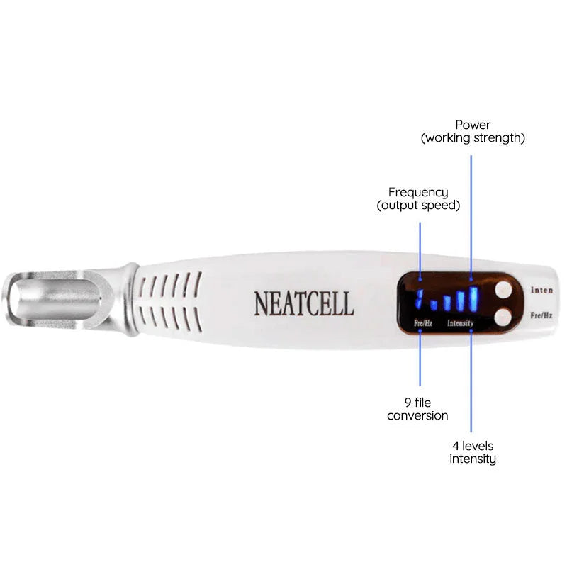 Ergonomischer Laser-Tattooentfernungsstift für zuhause. Tattooentfernung professionell & einfach selbst.