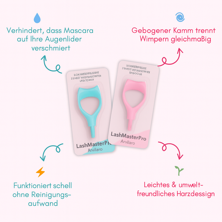 Ergonomischer LashGuard Pro Wimpern-Fleckschutz & -Trenner für präzises Mascara-Auftragen und saubere Augen.