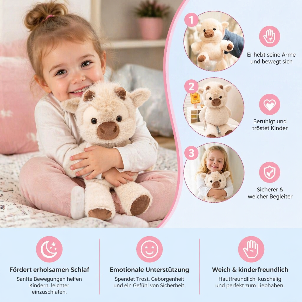 Interaktives, laufendes Kälbchen Plüschtier, weich und sicher. Perfektes Kuscheltier und Geschenk für Kinder.