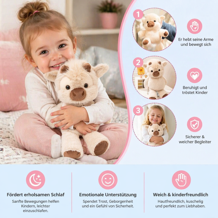 Interaktives, laufendes Kälbchen Plüschtier, weich und sicher. Perfektes Kuscheltier und Geschenk für Kinder.