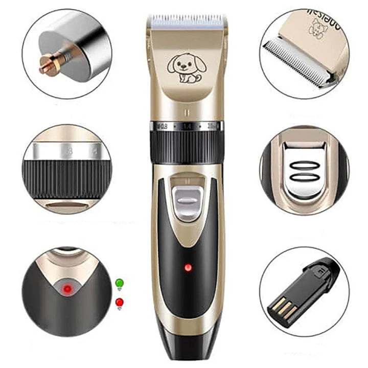 Geräuscharmes Trimmer Set zur Hundepflege; ermöglicht sanfte Fellpflege für ängstliche Hunde.