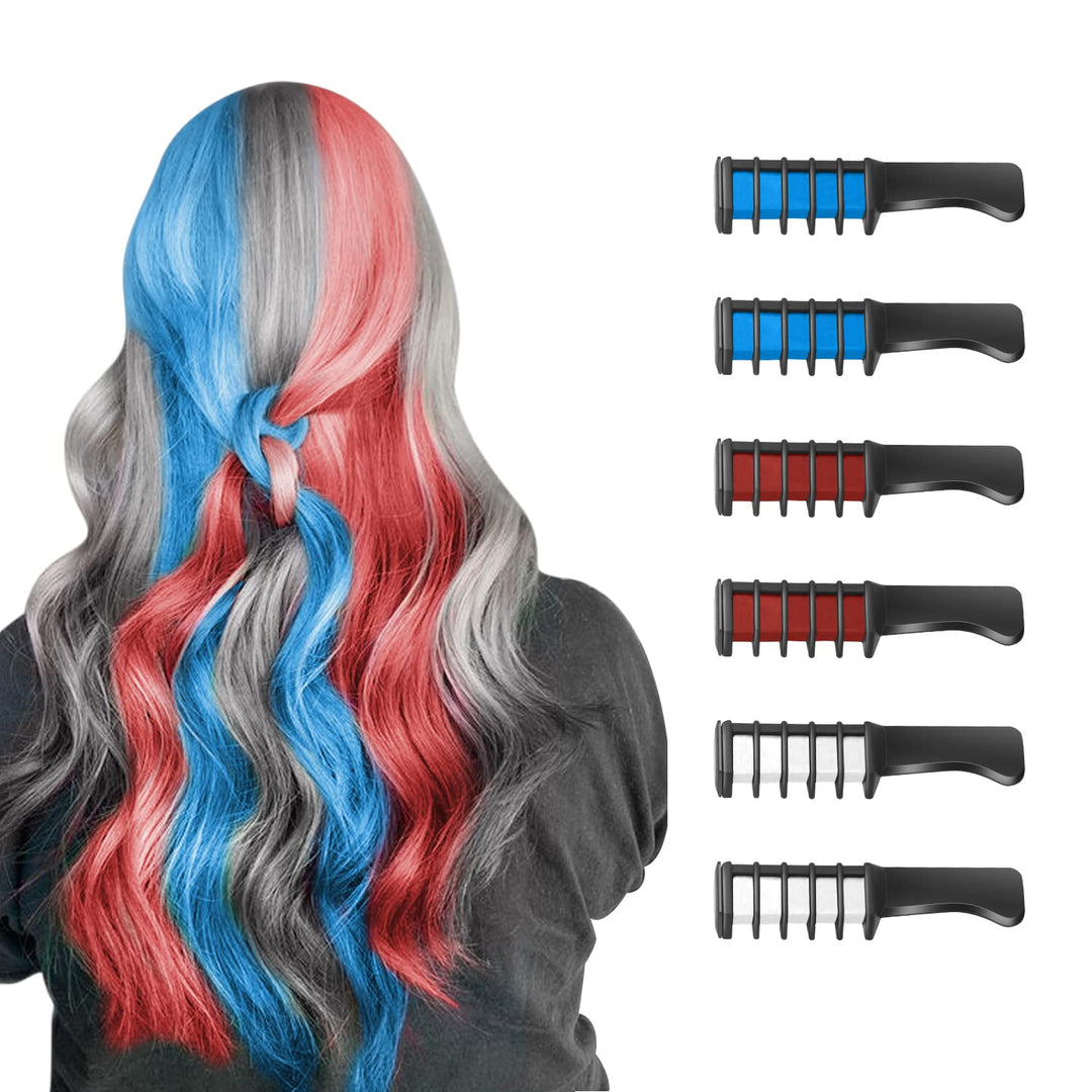 Set aus farbigen Haarkreide-Kämmen für einfaches, temporäres Haarstyling bei Mädchen & Damen.