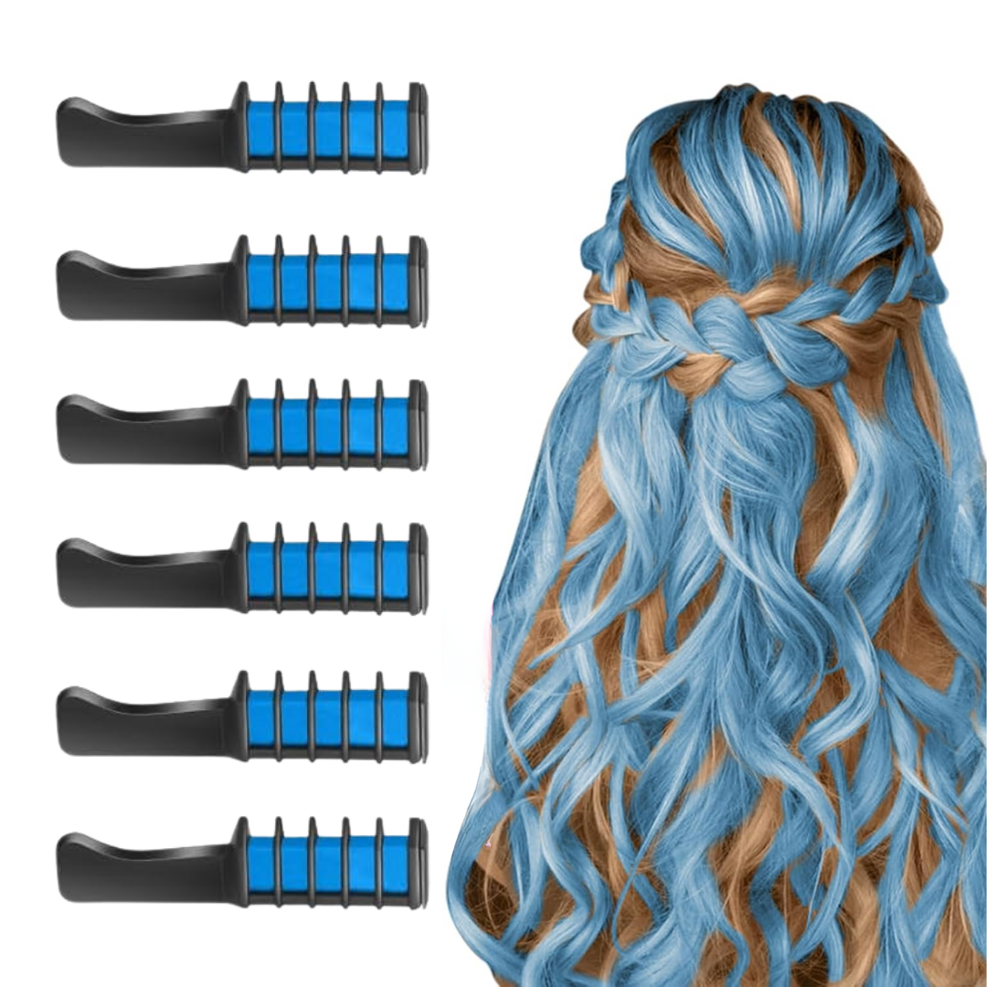 Temporäre Haarfarbe mit integriertem Kamm: bunte Haarkreide für kreatives Haarstyling.