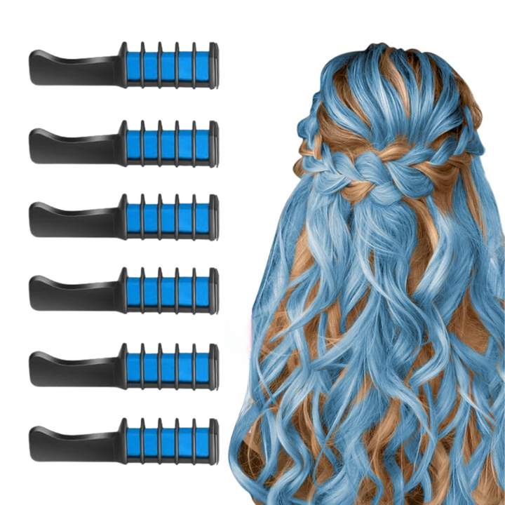 Temporäre Haarfarbe mit integriertem Kamm: bunte Haarkreide für kreatives Haarstyling.