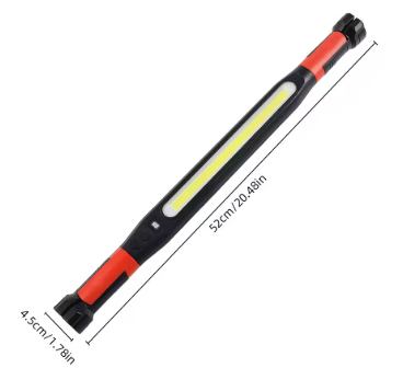 Praktische LED Handwerkerlampe mit Akku, 3000 Lumen, Magnet, Haken; perfekt für Garage & Werkstatt.