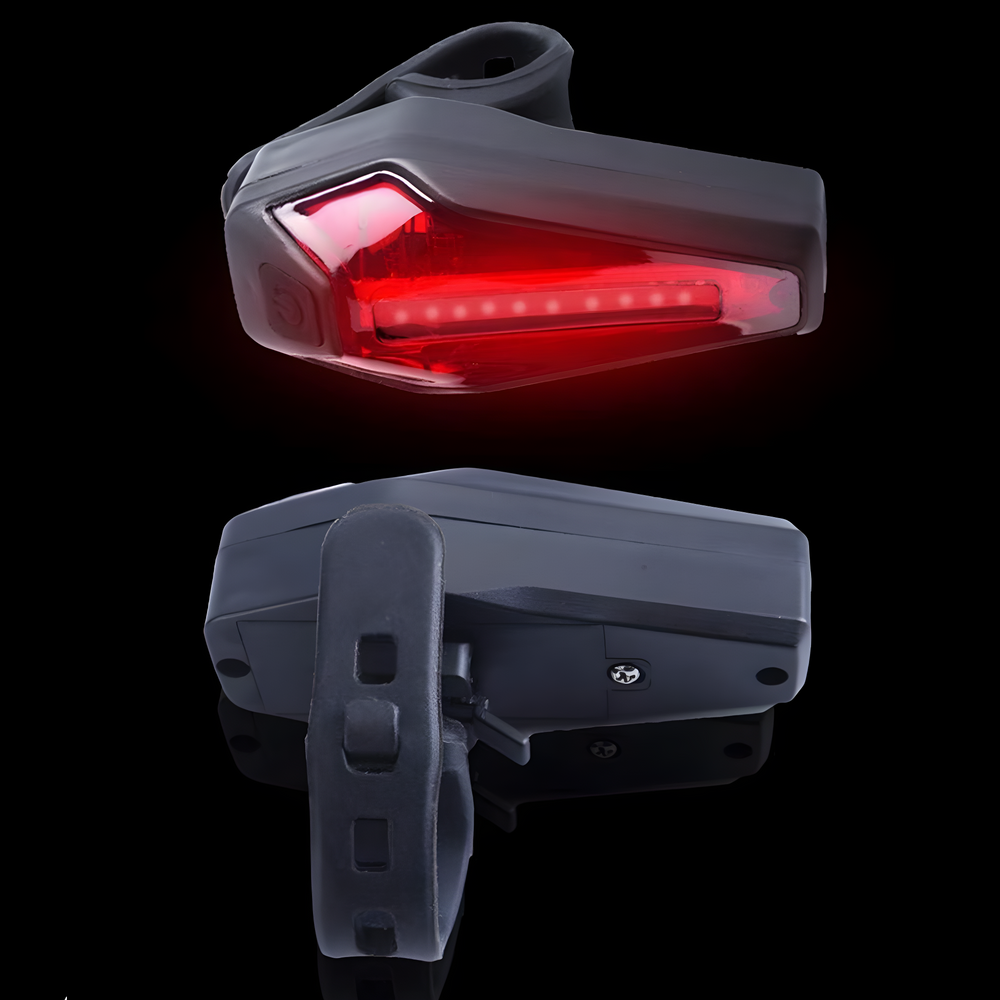 Helles LED Fahrrad-Bremslicht, USB-C aufladbar, wetterfest für sicheres Radfahren bei jeder Witterung.