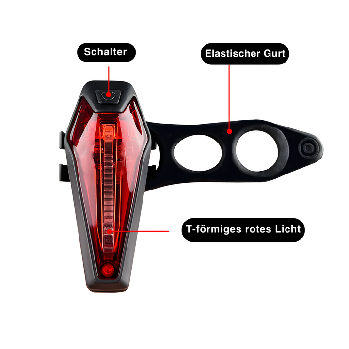 Kompaktes LED Fahrrad-Bremslicht mit USB-C, wasserdicht und schnell montiert, erhöht die Sicherheit im Radverkehr.