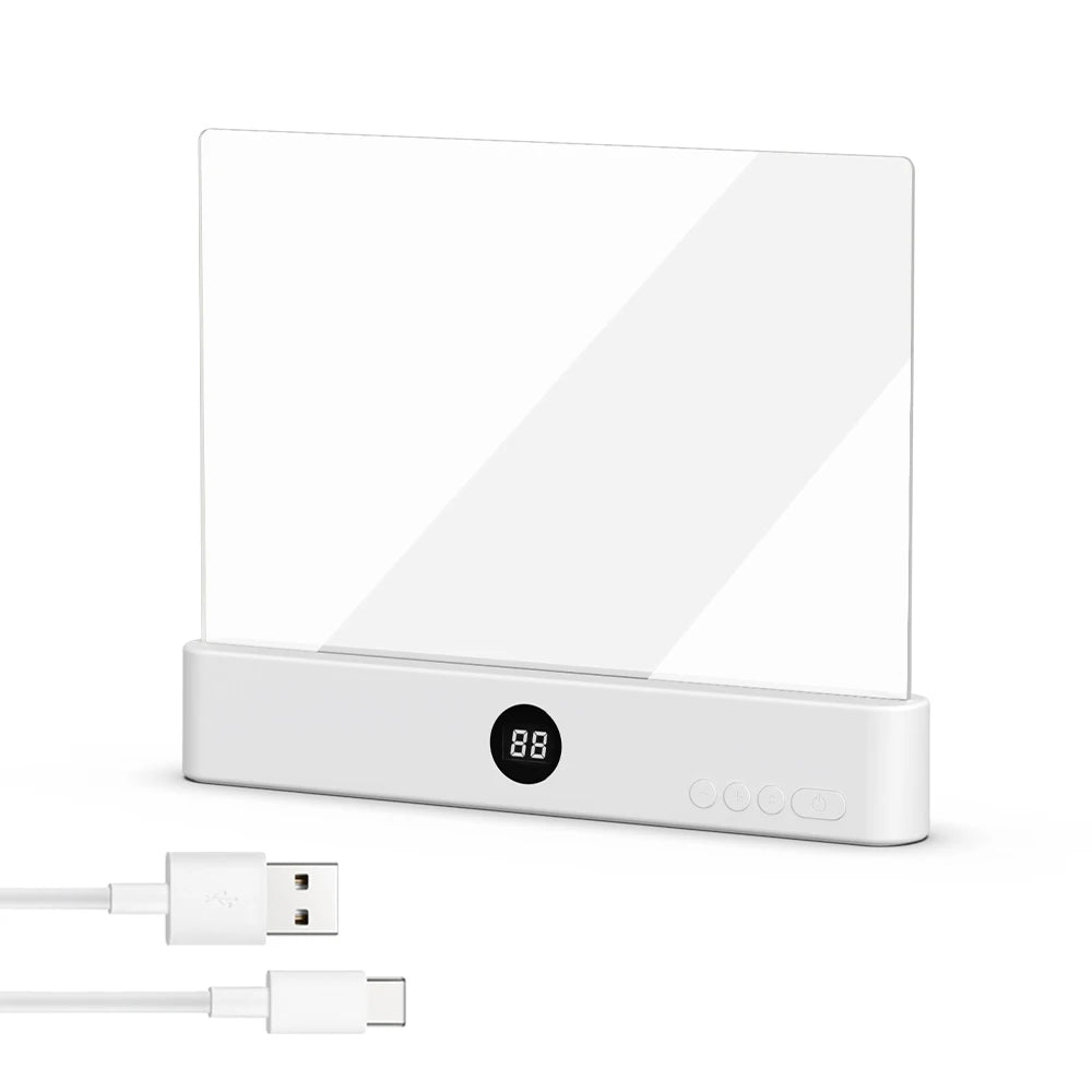 Tragbare LED-Leseleuchte mit USB-C, augenfreundlich und dimmbar, ideal als Buchlicht für Reisen und Abendlicht.