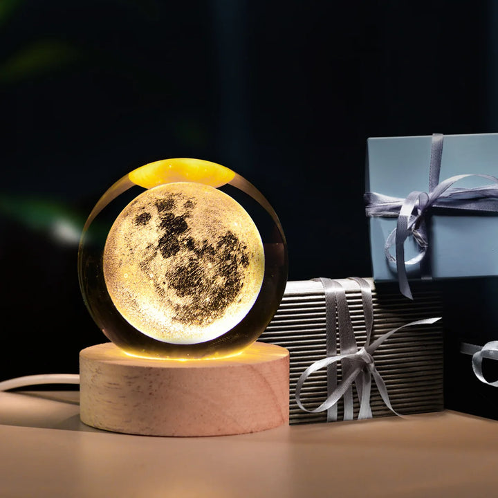 Einzigartiges Galaxy LED Nachtlicht als Geschenkidee, magische Kristallkugel für Kinder & Erwachsene.