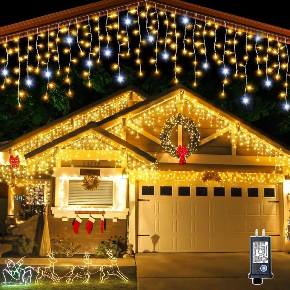 Wetterfester LED-Gartenvorhang 4x0,6m für stimmungsvolle Außenbereiche, ideal für Terrasse & Balkon.