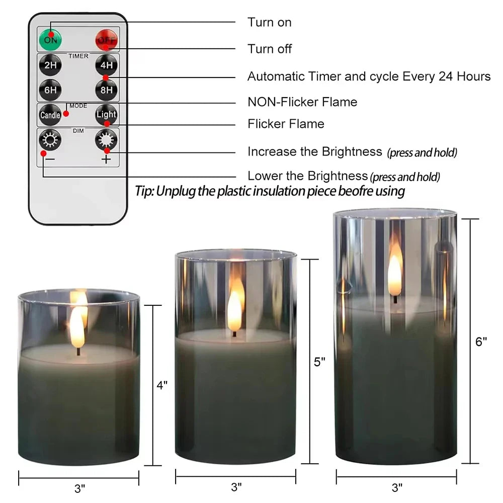 Elegante LED Flackerkerzen im Glas mit Timerfunktion. Schaffen stimmungsvolles Kerzenlicht ohne offene Flamme.
