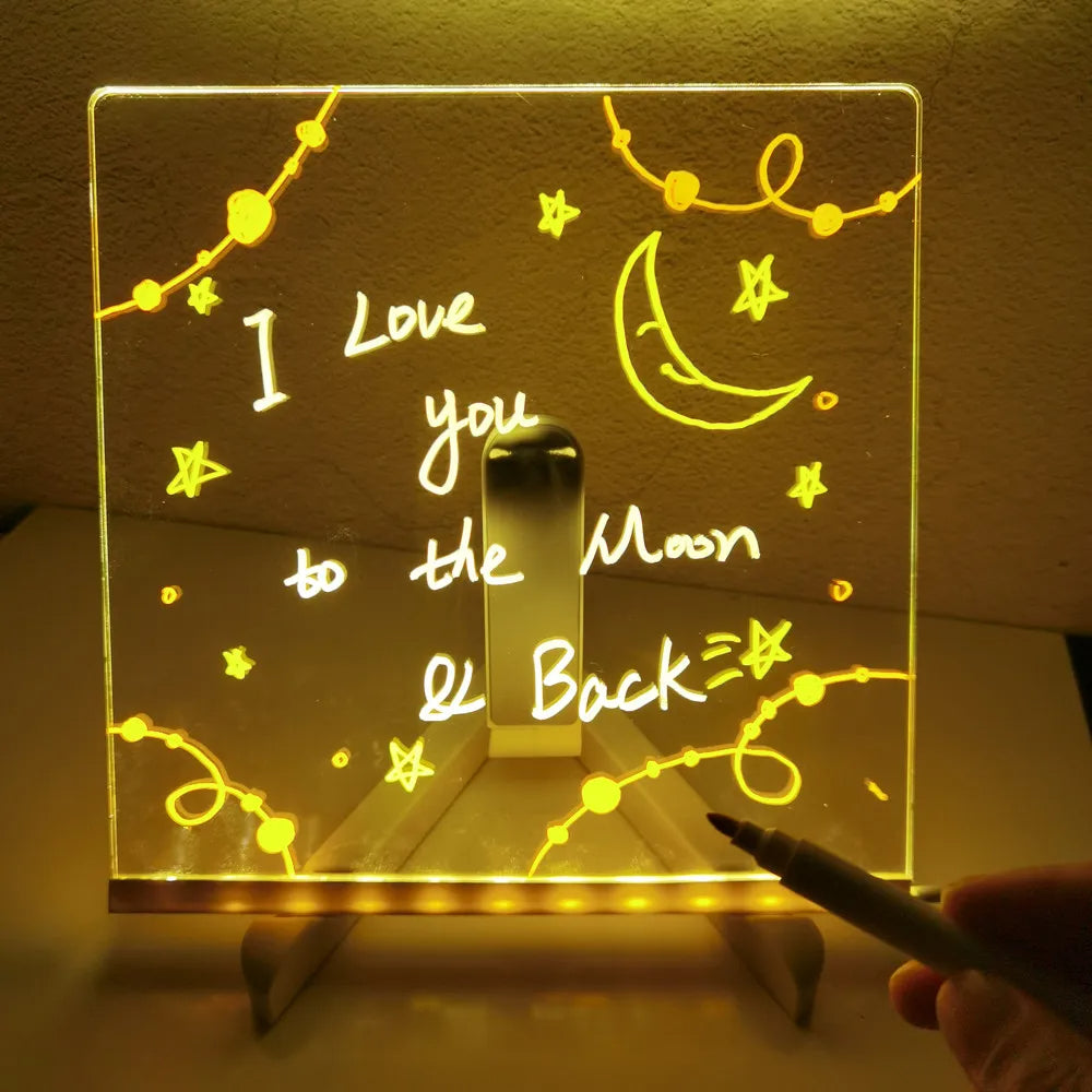 Dekorative LED Leuchtplatte als Notiztafel & Kunstzubehör, schafft strahlende Akzente in jedem Raum.