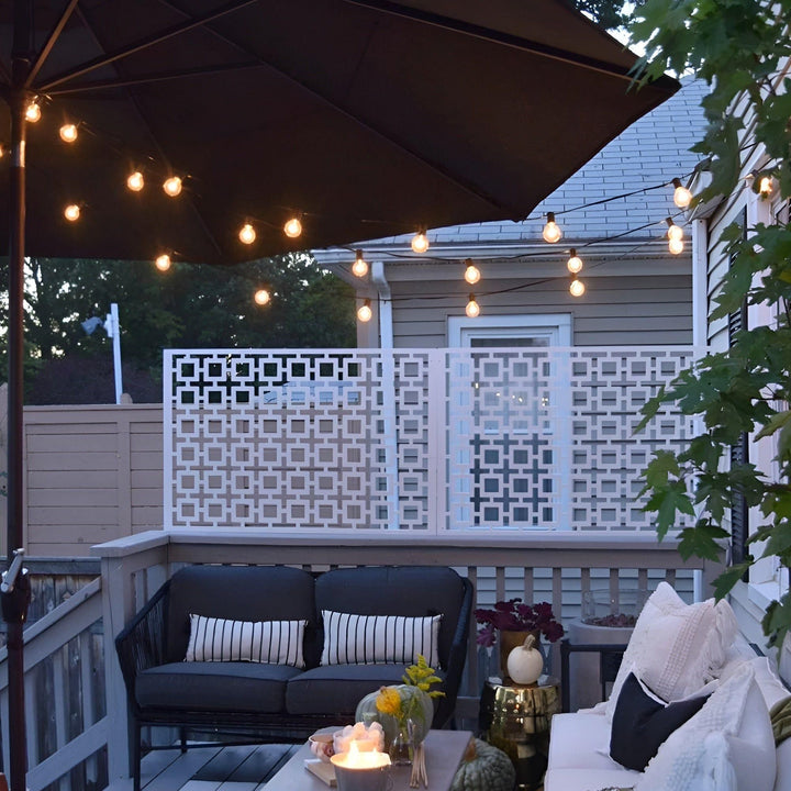 Dekorative LED Lichterkette, schafft stimmungsvolles Partylicht für Garten und Balkon, warmweiß.