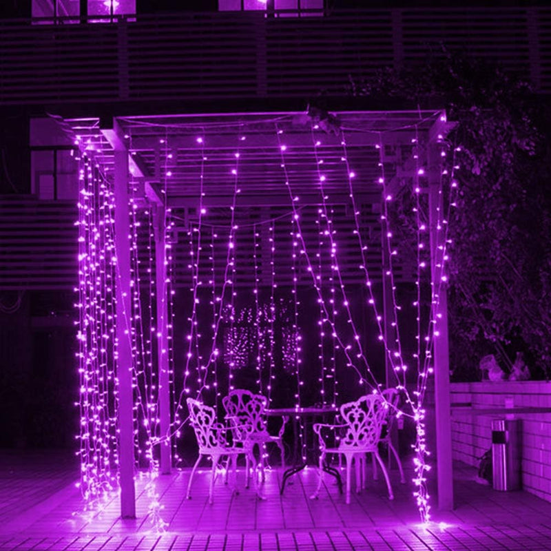 Flexibler LED-Lichtervorhang für Innen, als Fenster- oder Wanddekoration, mit Fernbedienung.