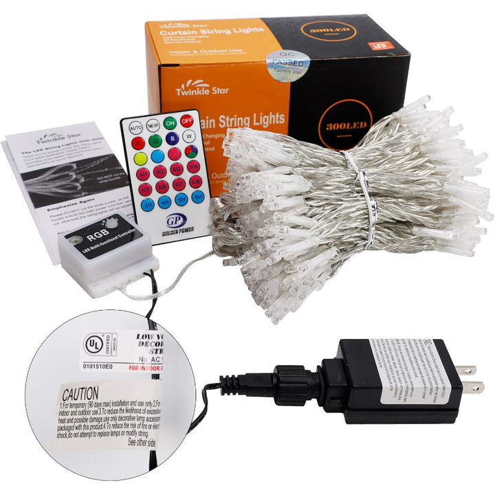 Solarlichterkette als LED-Vorhang, wasserdicht für den Garten, mit praktischer Fernbedienung.