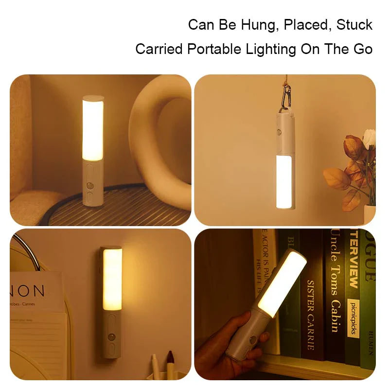 LED-Nachtlampe Lumos mit Bewegungssensor, ideal für Flur. Kabellos & wiederaufladbar.