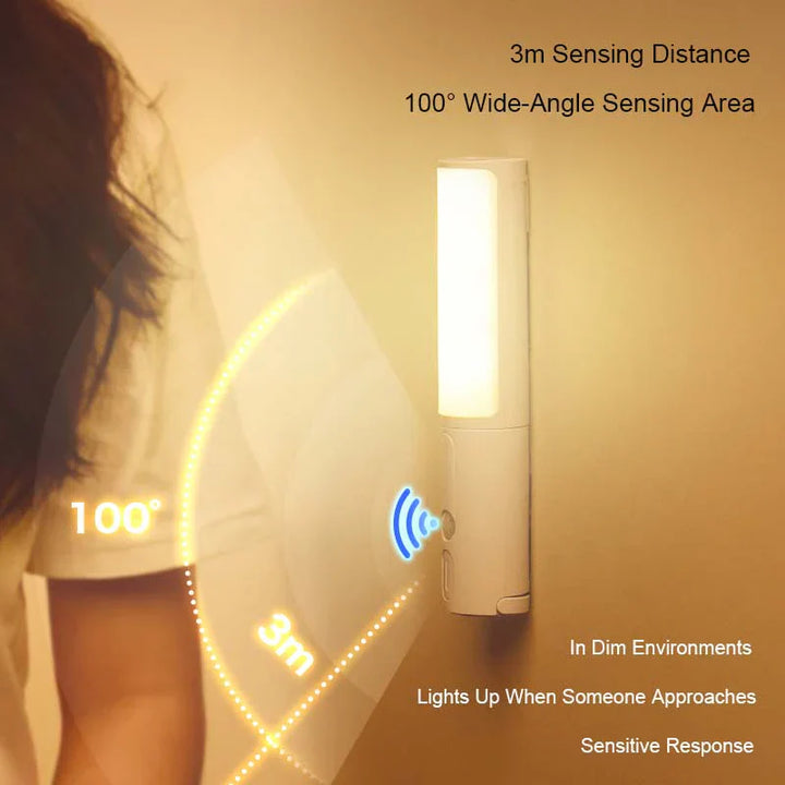Elegante LED-Nachtlampe Lumos, dekoratives Licht mit Bewegungssensor für moderne Innenräume.