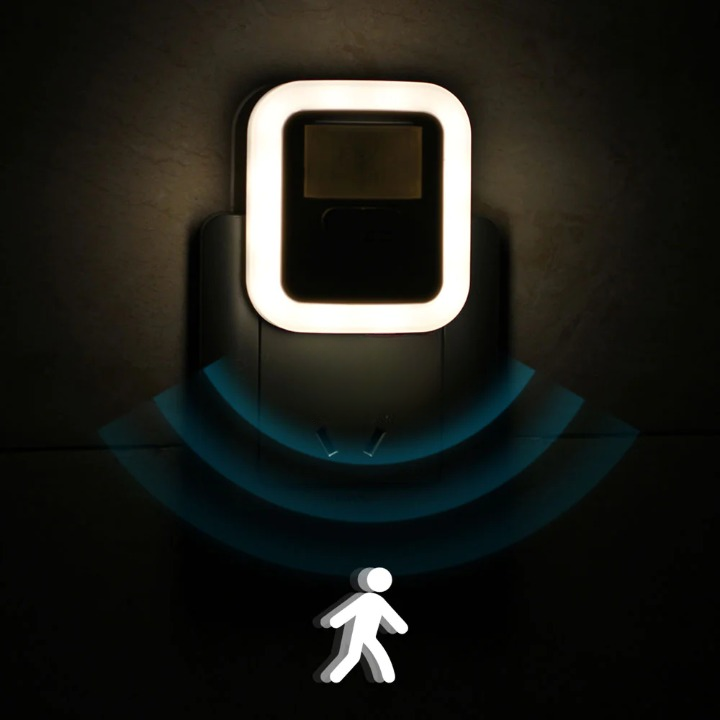 LED Nachtlicht mit 360° Bewegungsmelder für sichere Beleuchtung in Flur, Treppenhaus & Schlafzimmer.
