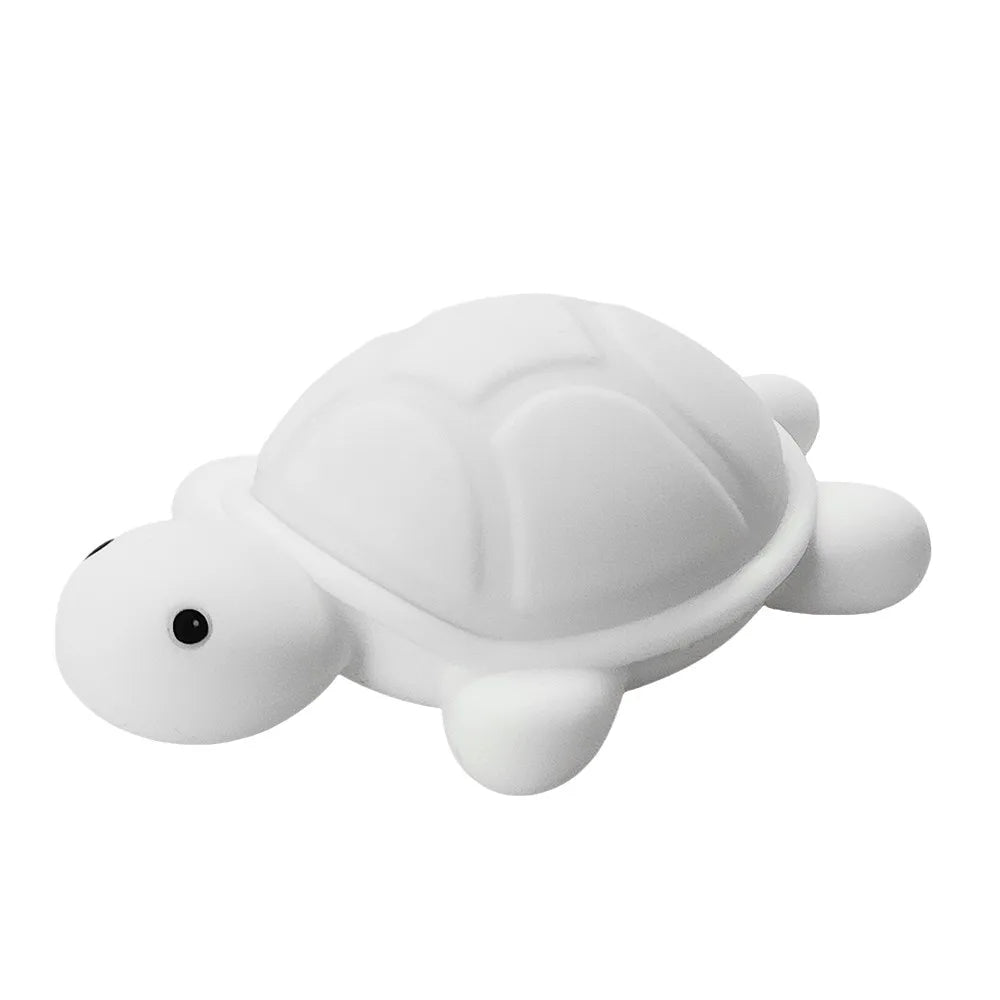 USB-C aufladbares LED Schildkröten-Nachtlicht aus Silikon, sanfter Farbwechsel, ideal für Baby- & Kinderzimmer.