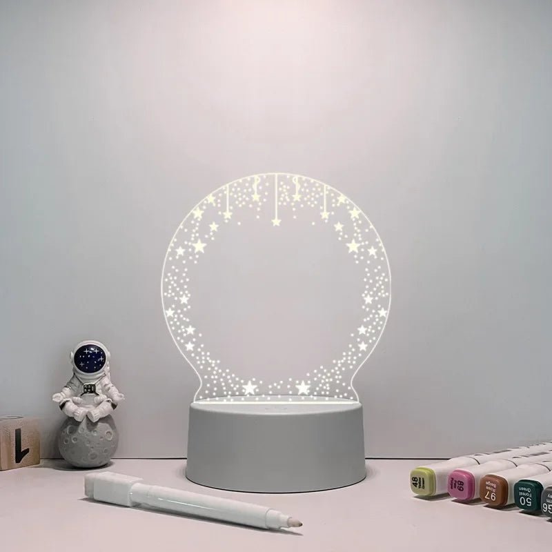 Vielseitige LED Notiztafel: Ein leuchtendes Memo-Board, wiederbeschreibbar für Botschaften & als stylisches Dekolicht.