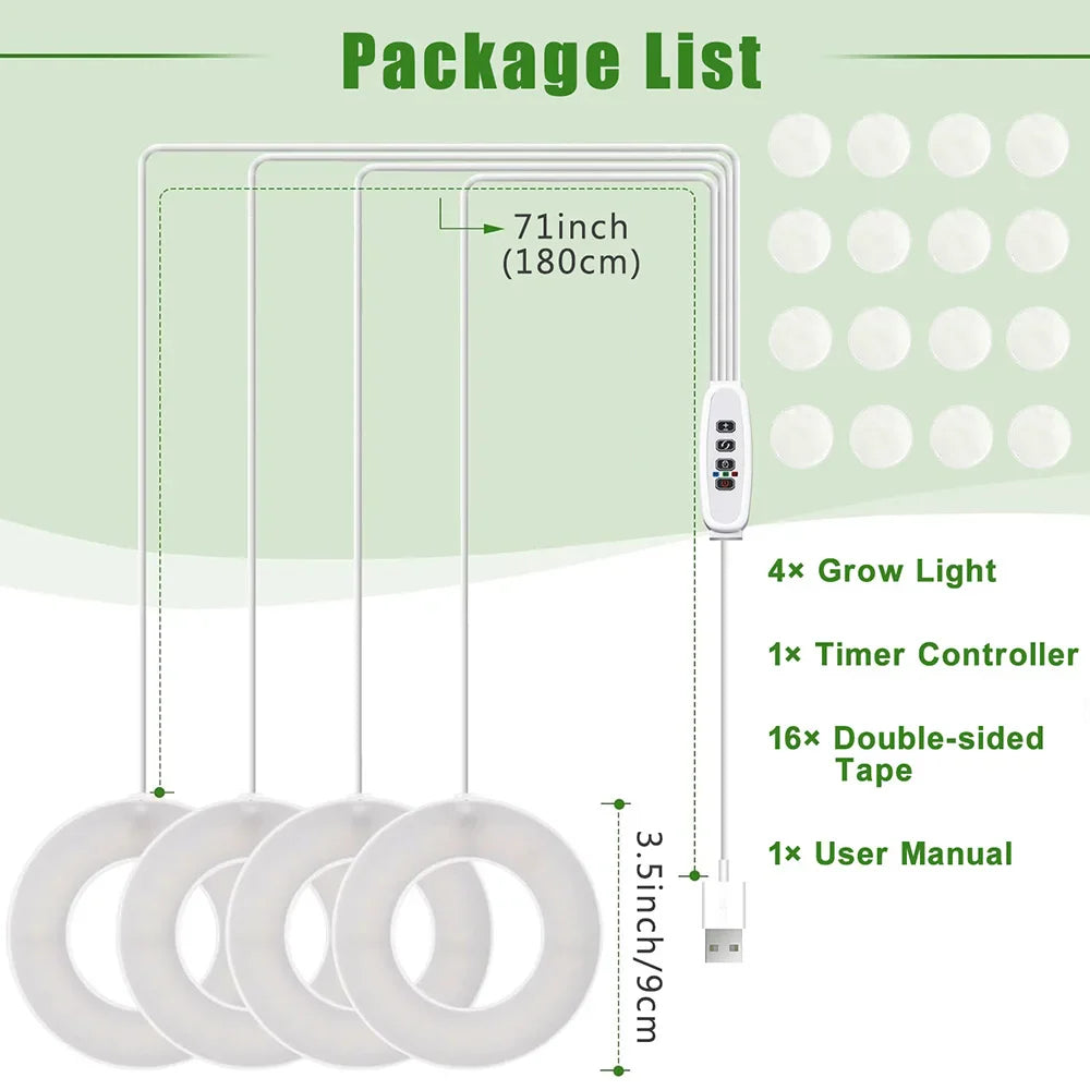 Pflanzenpflege leicht gemacht: dimmbare LED Pflanzenlampe mit Timer für kräftige Zimmerpflanzen.