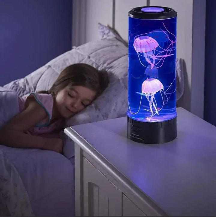 LED Quallenlampe als beruhigendes Stimmungslicht für Wohn- oder Kinderzimmer. Ideal zur Entspannung.