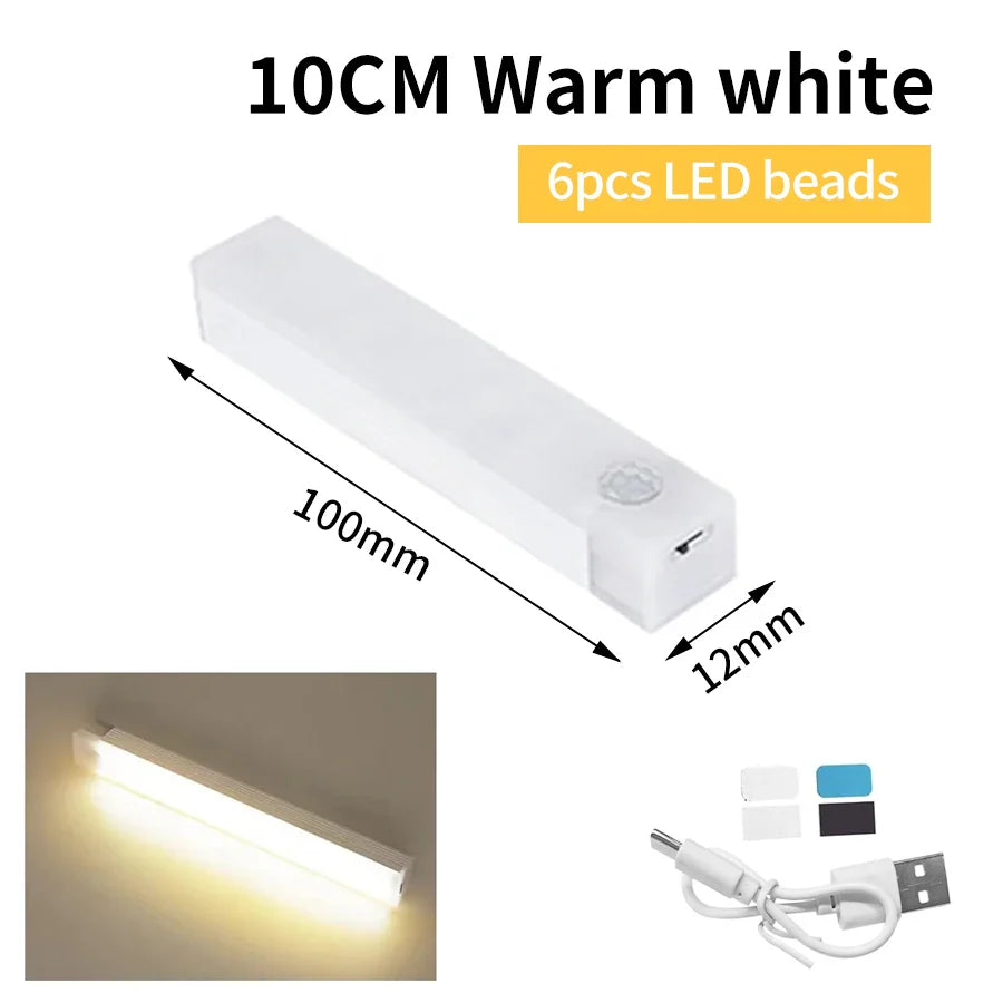 LED-Beleuchtung mit Bewegungssensor, magnetisch, kabellos, wiederaufladbar, smartes Licht für Zuhause.