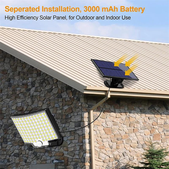 Energieeffiziente LED Solar Gartenleuchte mit Bewegungssensor, ideal für Wege, Hof und Eingangsbereich.