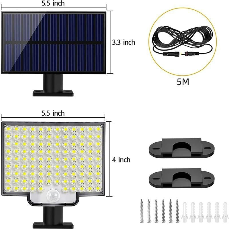 Sichere & energieeffiziente LED Solarleuchte mit Bewegungs- und Lichtsensor für Außenbereich, wetterfest.