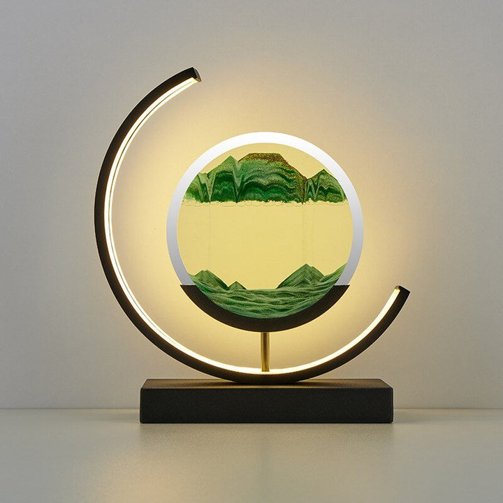 LED Tischleuchte mit dynamischem Quicksand Sandbild; entspannendes Stimmungslicht für Wohnzimmer & Schlafzimmer.