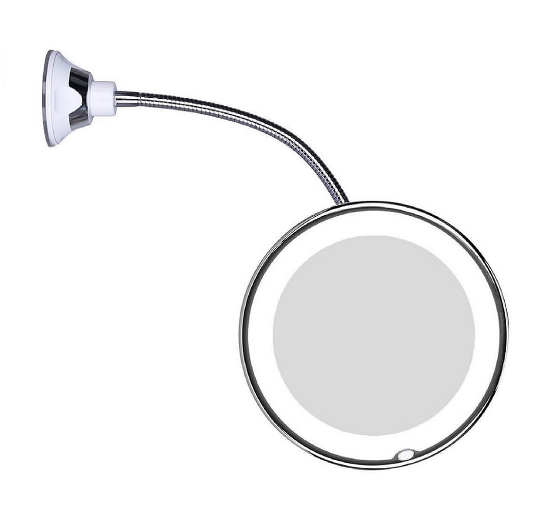 LED-Vergrößerungsspiegel mit Schwanenhals, 10x Vergrößerung, Tageslicht für präzises Make-up.