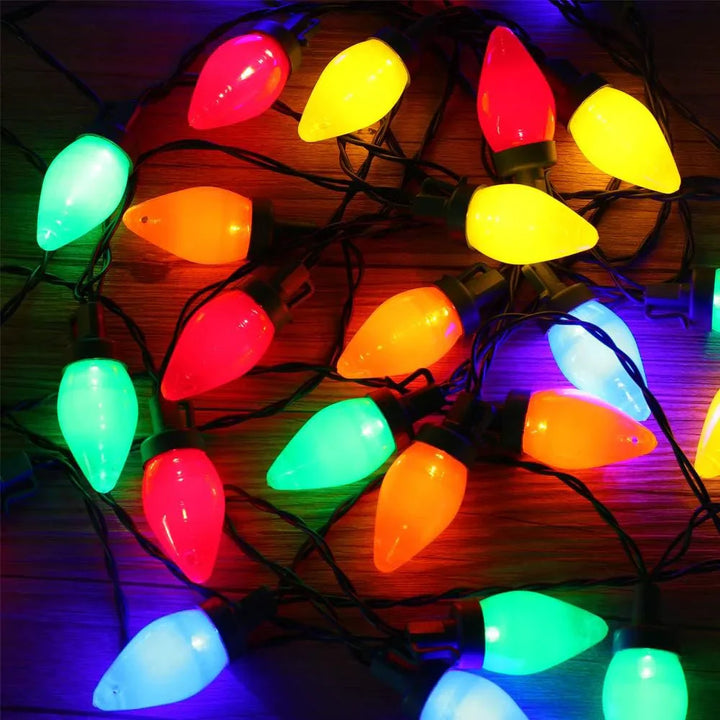 Einzigartige LED Lichterkette Erdbeer-Design C7, charmante Weihnachtslichter für Innen- & Außenbereich.