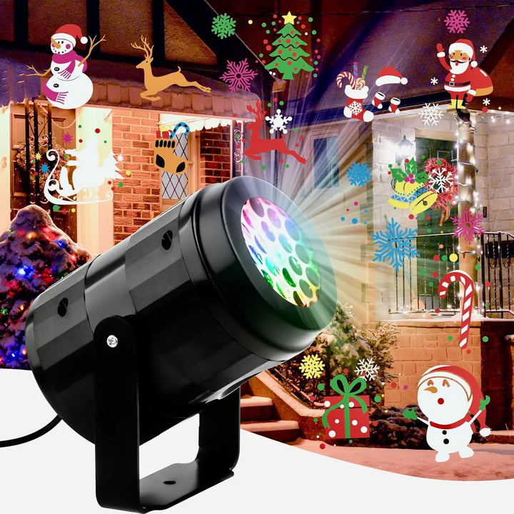LED-Weihnachtsprojektor für Haus & Garten mit 16 rotierenden Mustern; festliche Dekoration innen & außen.