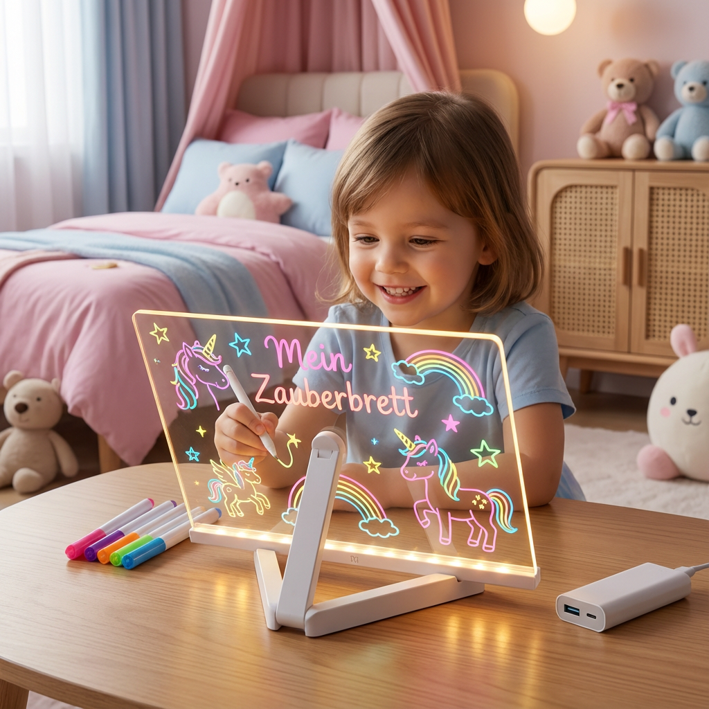 LED Zeichenbrett für Kinder, leuchtend, fördert Kreativität & Malspaß, pädagogisches Spielzeug, USB betrieben.