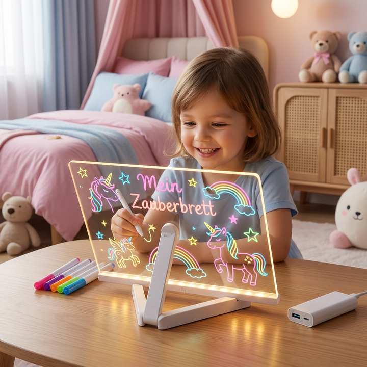LED Zeichenbrett für Kinder, leuchtend, fördert Kreativität & Malspaß, pädagogisches Spielzeug, USB betrieben.