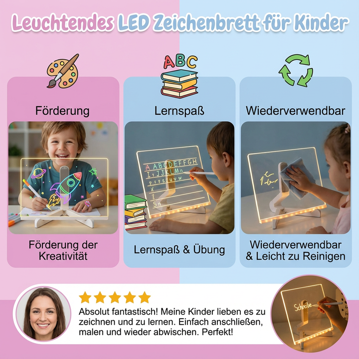 USB-betriebenes LED Zeichenbrett, umweltfreundlich & wiederverwendbar für endlosen Malspaß, ideales Kinder-Geschenk.