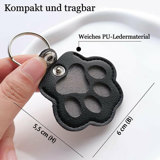 Handgefertigter Leder-Erinnerungsanhänger Pfote. Gedenken an geliebten Hund.