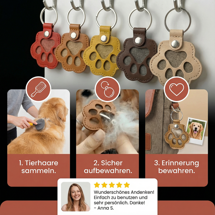 Robuster Leder-Schlüsselanhänger für Hundehaare, ewige Erinnerung an Ihren geliebten Hund.