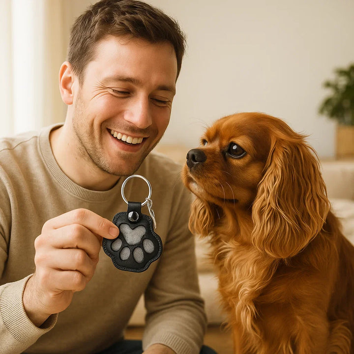 Stilvoller Leder Schlüsselanhänger für Tierhaar-Andenken an Katze oder Hund, Gedenk-Schmuck.