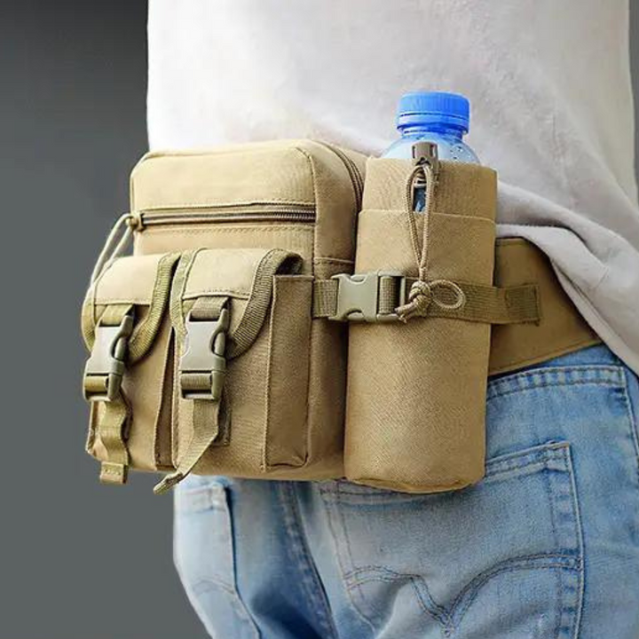 Unisex Bauchtasche/Gürteltasche zum Wandern & Sport, mit integriertem Flaschenhalter, leicht & robust.