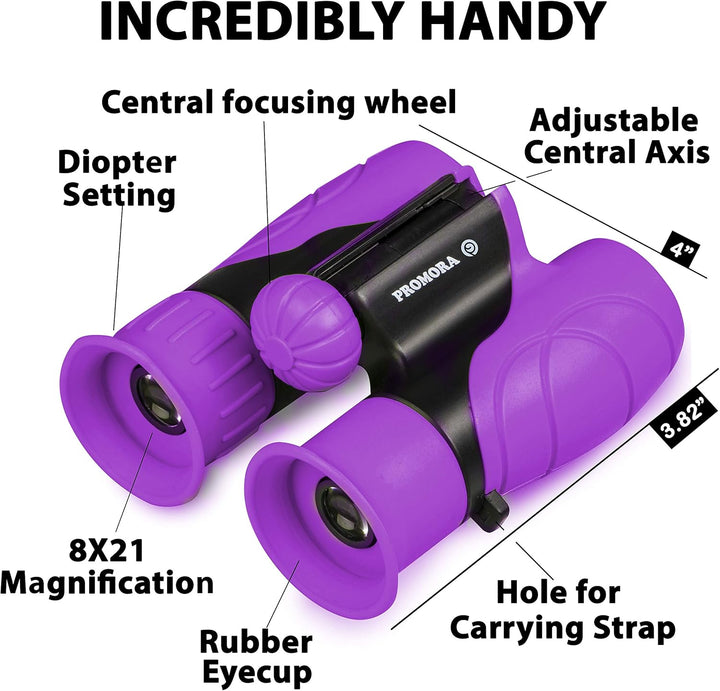 Leichtes & handliches Kinderfernglas 8x21 für Abenteuer. Ergonomisch, robust & perfekt für Natur.