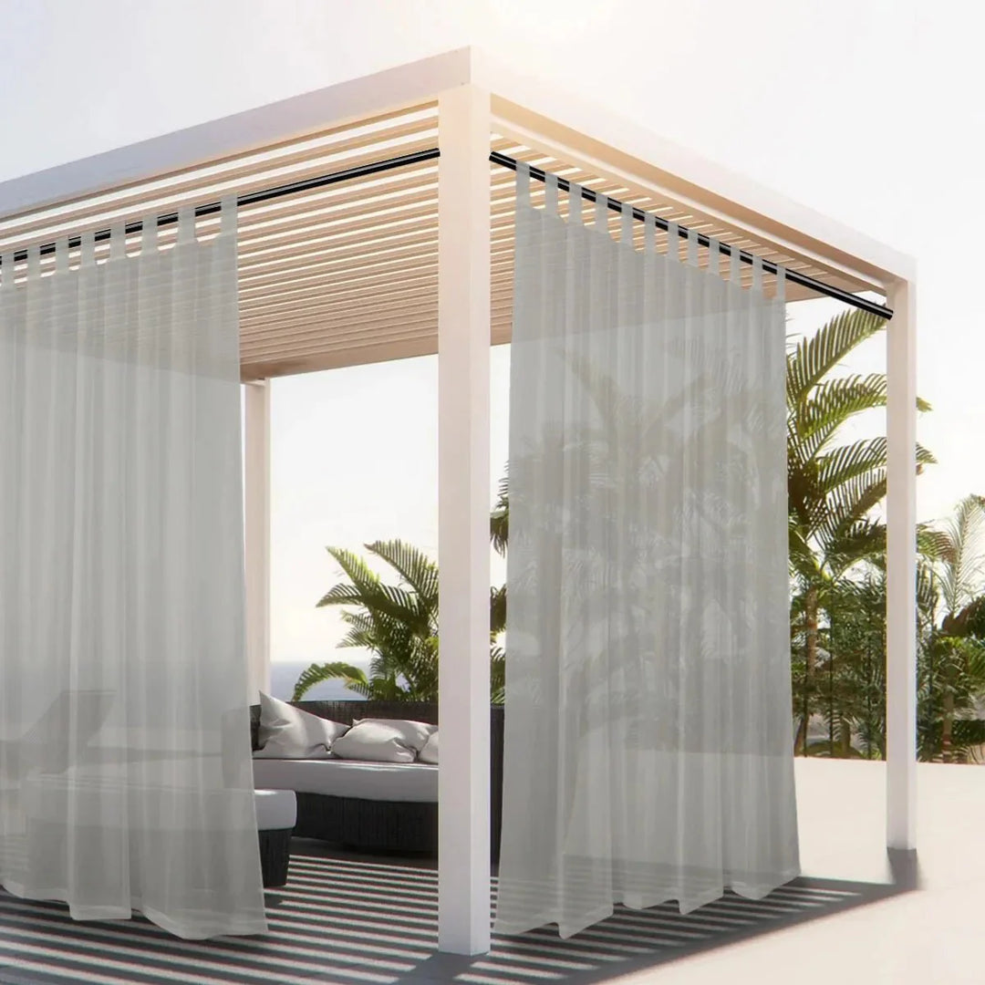 Vielseitiger Leinen Vorhang: Sichtschutz, Sonnenschutz & Dekoration für Terrasse, Balkon & Garten.