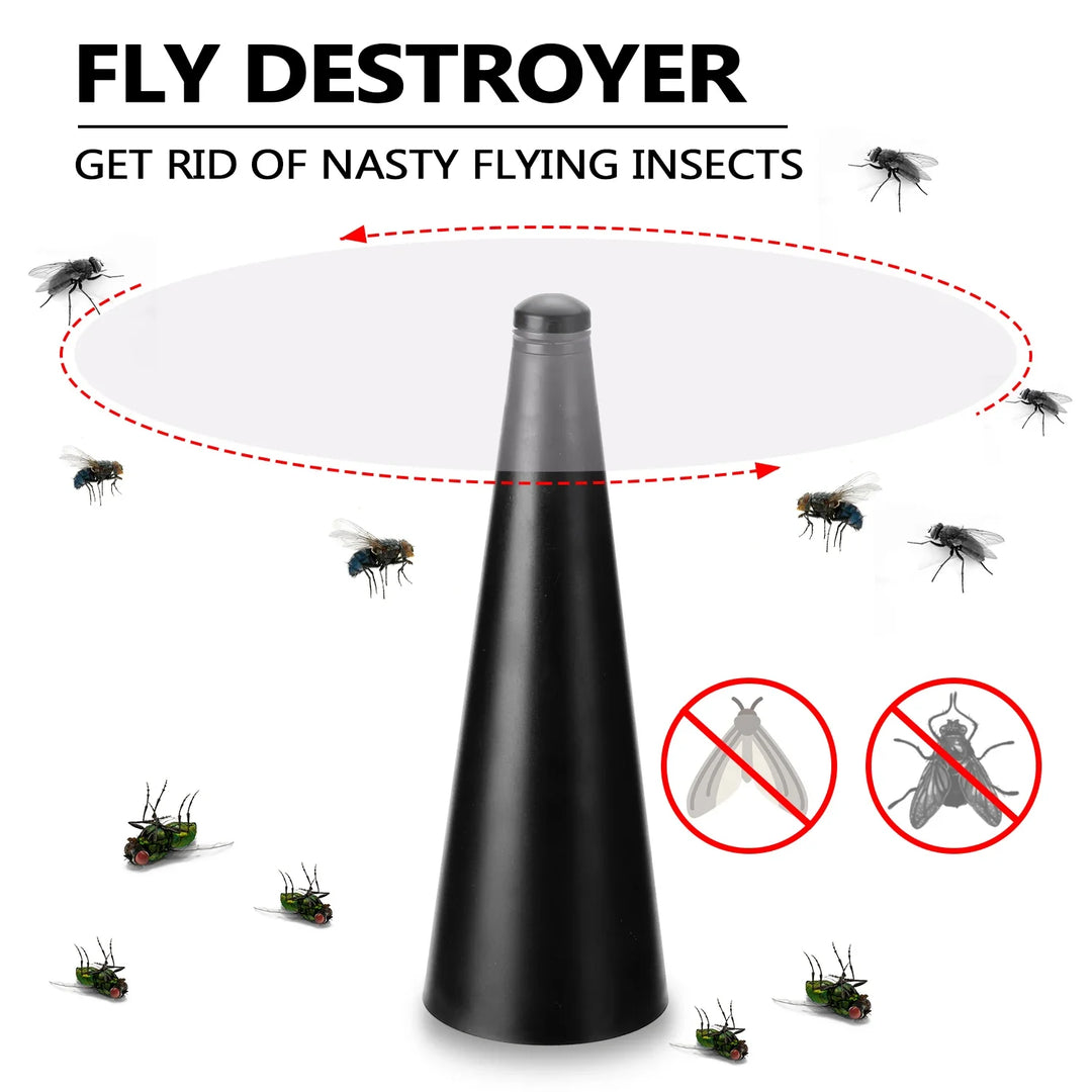 Geräuschloser Fliegenvertreiber für den Tisch, ideal für sichere Outdoor-Mahlzeiten mit Kindern & Haustieren.