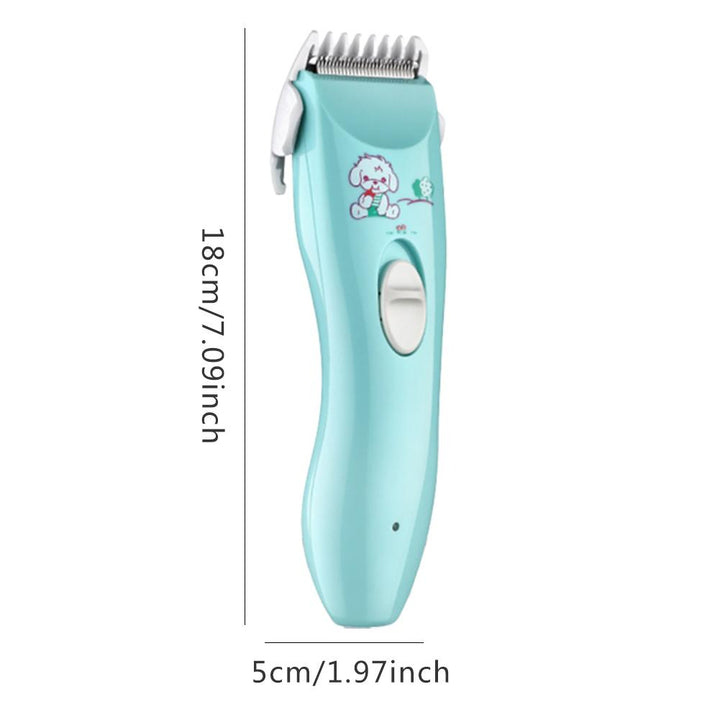 Kompakter & leiser Kinderhaarschneider mit USB, sicher & sanft für die Haarpflege von Babys & Kleinkindern.